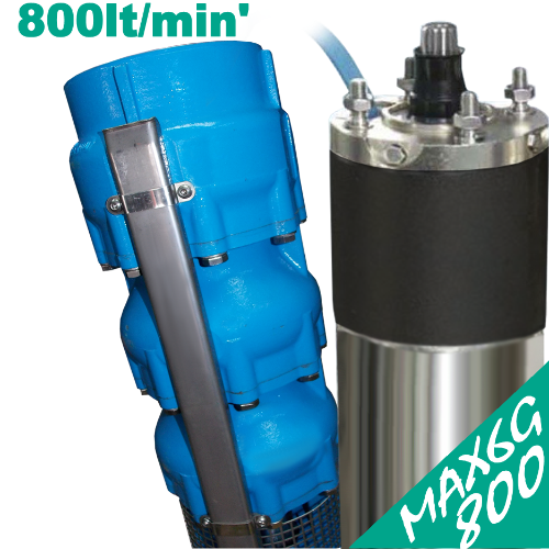 MAX 6G 800 WATERCOOLED series - Submersible electric pump for clean water - diameter 150mm - cast iron pump