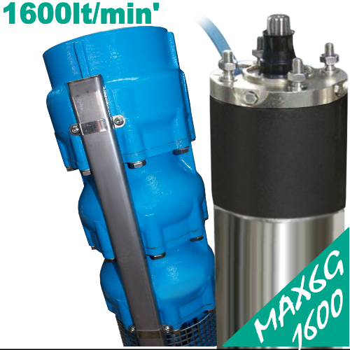 MAX 6G 1600 WATERCOOLED series - Submersible electric pump for clean water - diameter 150mm - cast iron pump